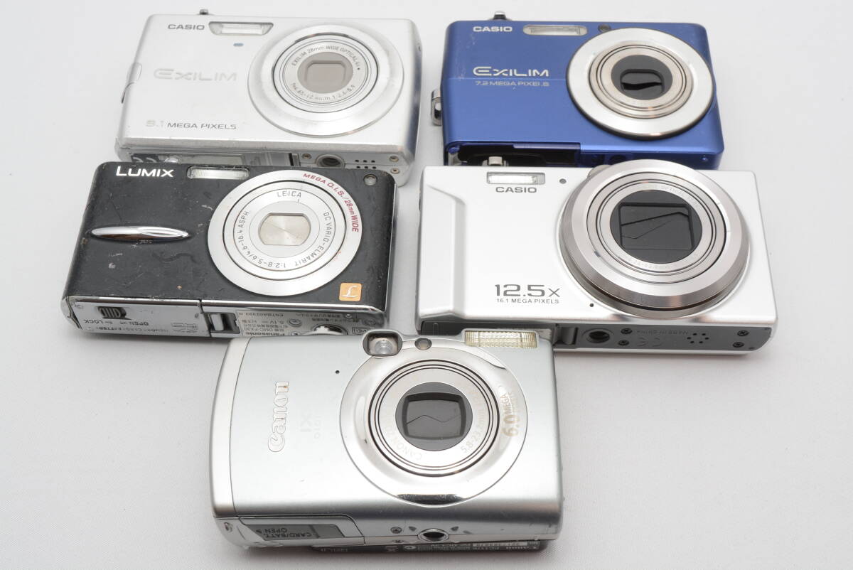 ★5個まとめ★ CASIO Canon Panasonic EX-Z700 DMC-FX30 EX-Z250 IXY DIGITAL 800 IS EXILIM デジカメ 動作未確認 1円スタート