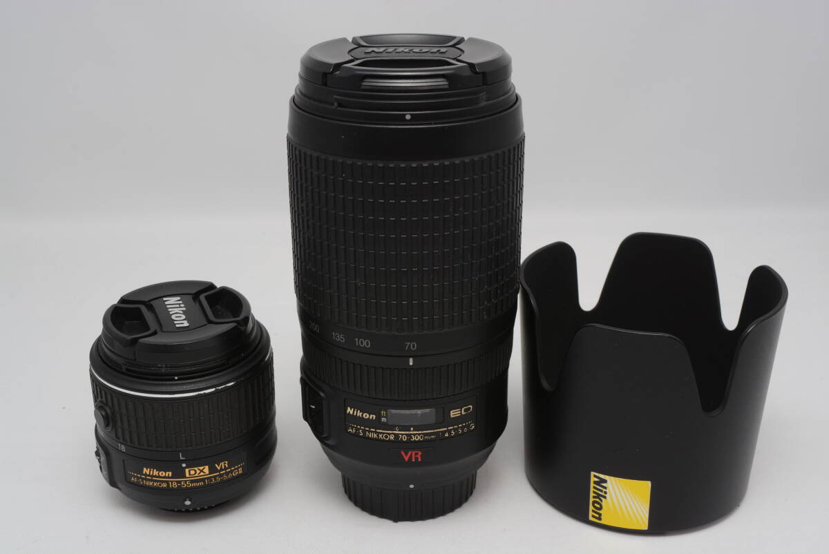 ★2個まとめ★ Nikon DX VR AF-S NIKKOR 18-55mm 1:3.5-5.6GII / ED AF-S NIKKOR 70-300mm 1:4.5-5.6G VR ニコン レンズ 動作未確認 1円～