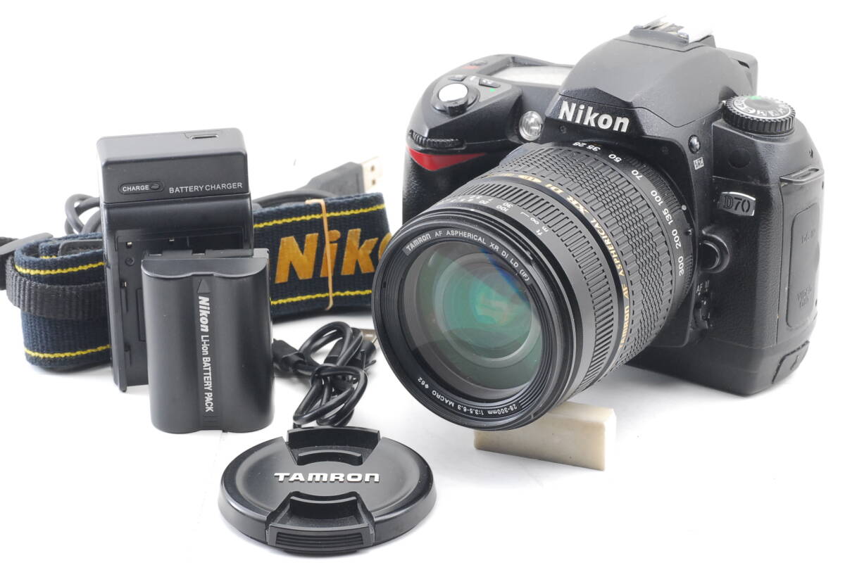 ★美品★ Nikon D70 / Tamron AF 28-300mm F3.5-6.3 XR Di LD MACRO A061 Body Lens ニコン ボディ レンズ セット 完動 ◆754