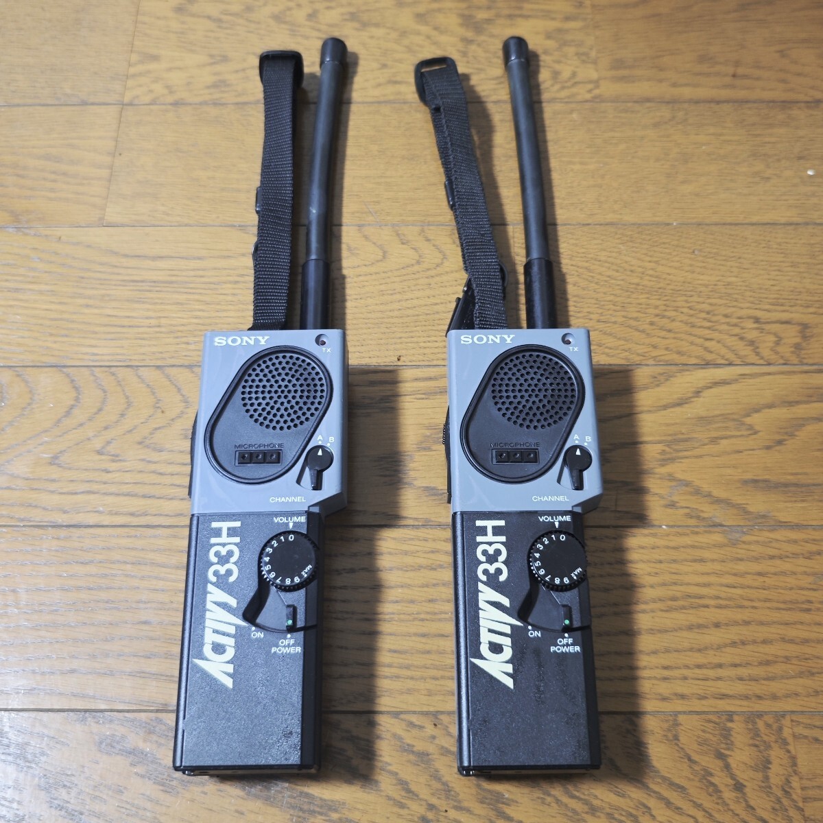 1円スタート 美品 名機 SONY ICB-33H 2ch 500mw 市民ラジオ CBトランシーバー 2台ペアセット ケース付