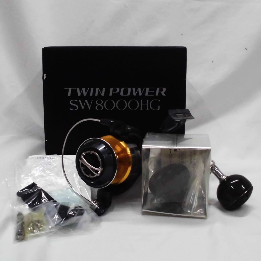 シマノ SHIMANO TWIN POWER SW8000HG リール ハンドルノブ付き 中古品 f_z(j)