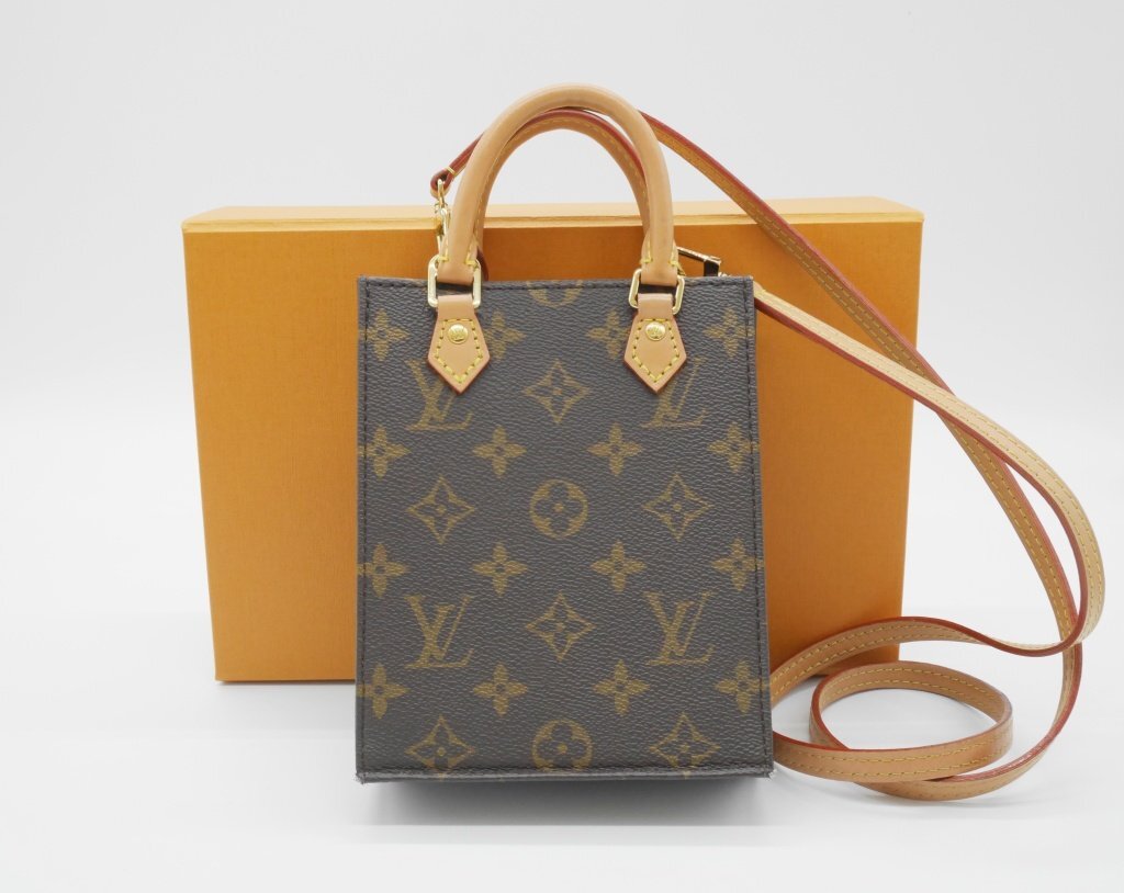 ●LOUIS VUITTON ルイヴィトン プティットサックプラ M81295 中古品 ショルダーバッグ モノグラム ブラウン系 f_b