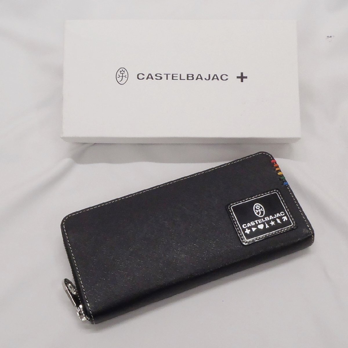 CASTELBAJAC カステルバジャック ラウンドファスナー 長財布 レザー ブラック 箱付き 中古品 f_z(j)
