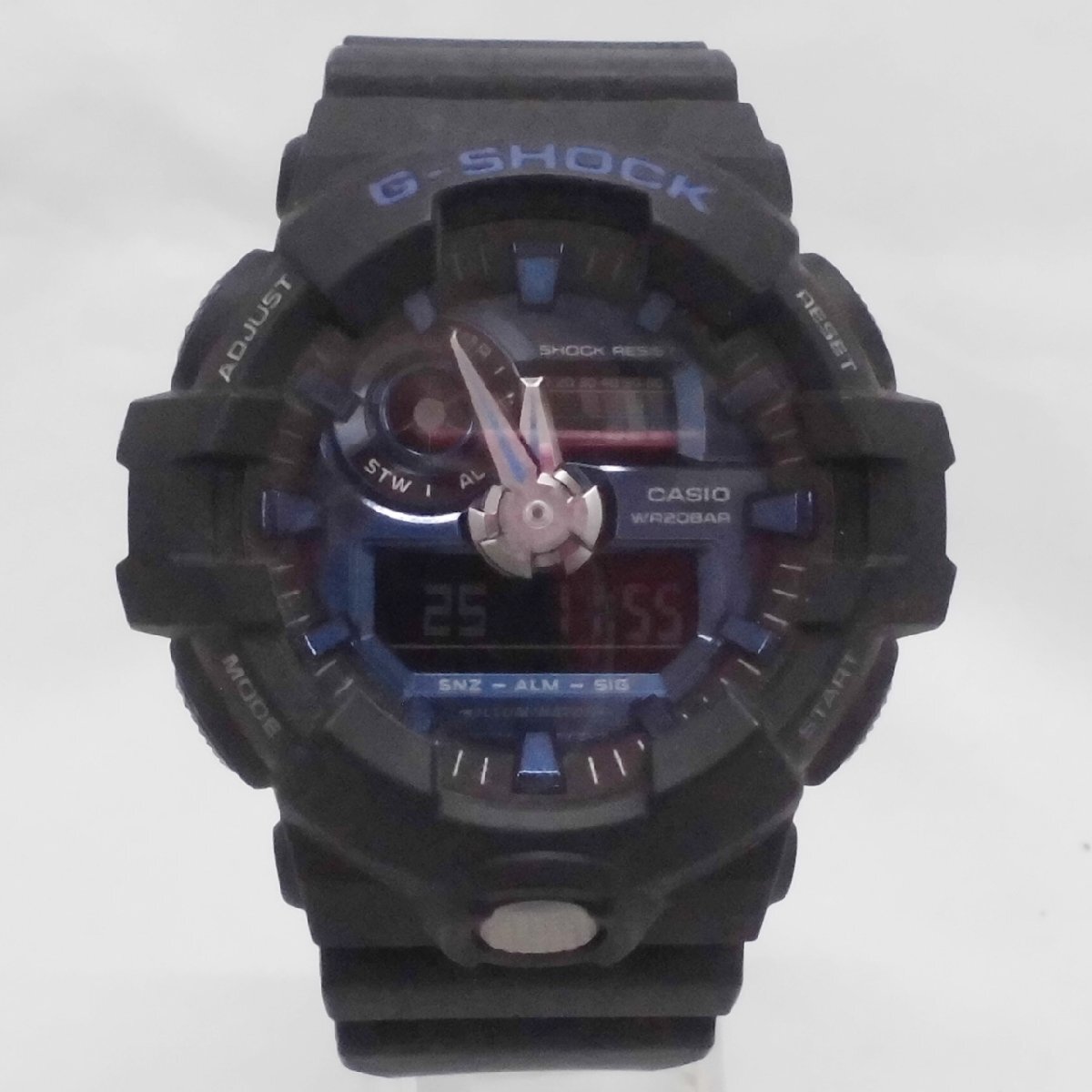 CASIO カシオ G-SHOCK Gショック GA-710 クオーツ デジアナ ブラック×ブルー 動作確認済み 中古品 f_w(j) R2600039