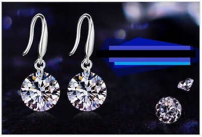 【今だけ送料無料！！今だけ１円スタート！！】ブリリアント大粒ダイヤモンドＣＺラウンドピアスC＊B