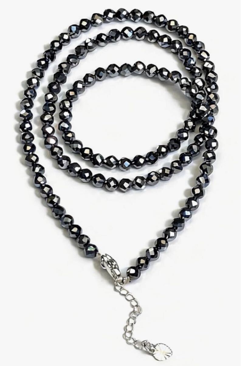 テラヘルツ　ネックレス　健康　3mm スターカット　ブラック　調節可能