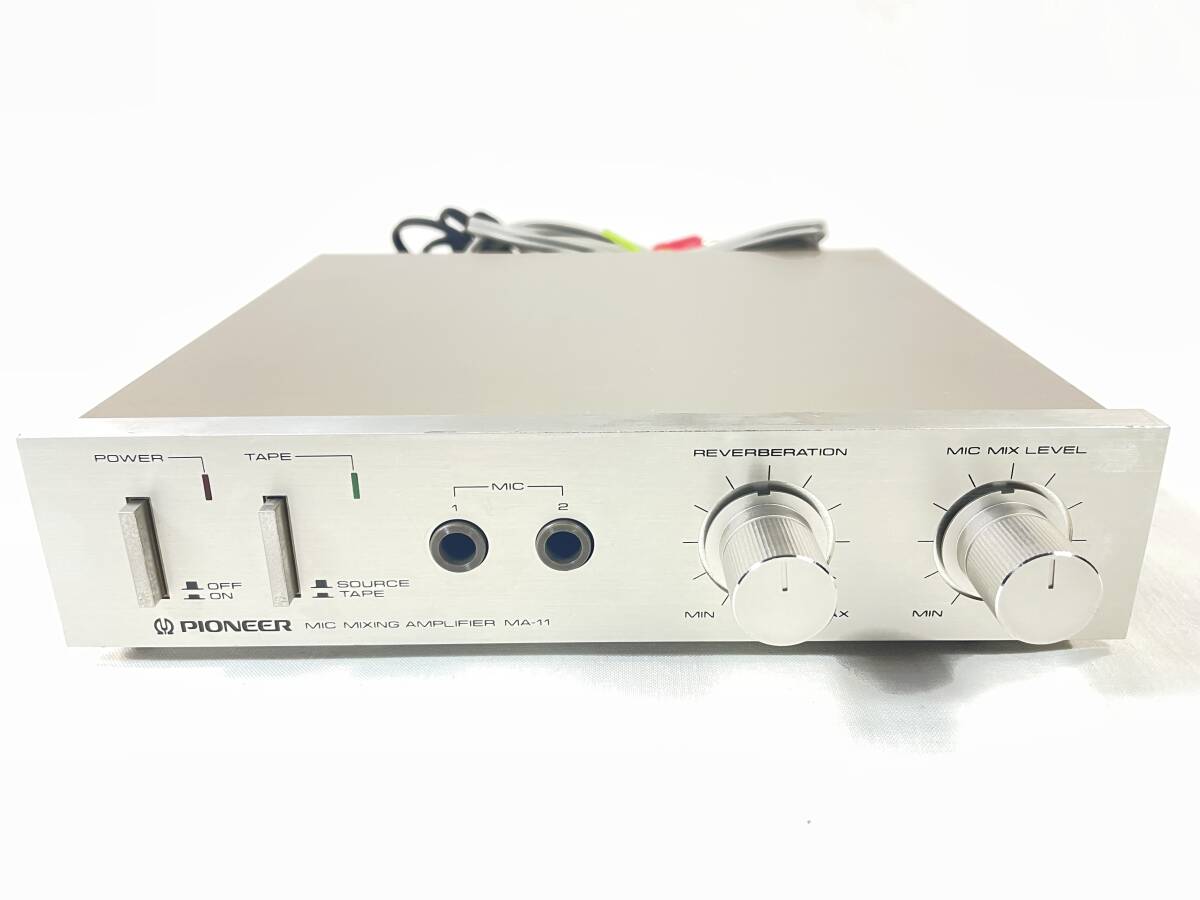 ＰＩＯＮＥＥＲ　ＭＡ－１１　マイクミキサー　リバーブレベル、マイクレベル調整可能　アンプ入出力ピンコード付　コンパクト パイオニア