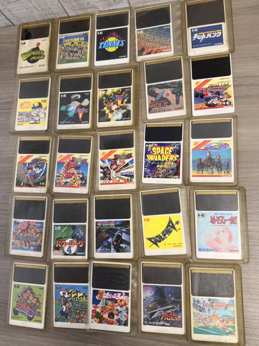 PCエンジン HuCARD ソフト まとめ売り 25本 R-TYPE ボンバーマン スペースインベーダー等 ジャンク