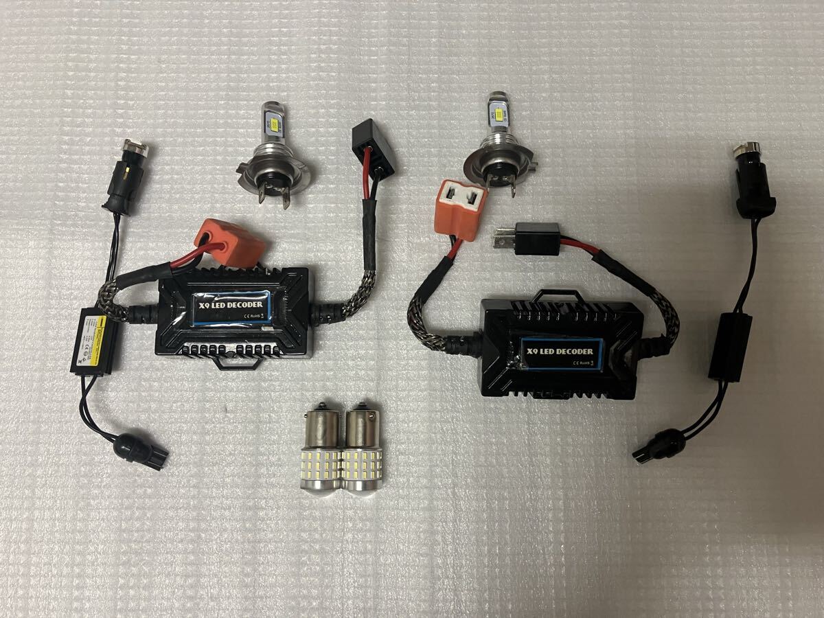 ベンツR170SLK230コンプレッサー　LEDヘッドライトとキャンセラー　フロントLEDキャンセラー付きポジション球　リアLEDポジション球　