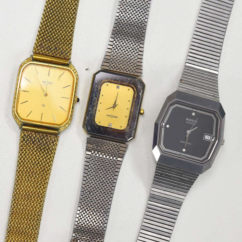 1円 不動品 腕時計 3本 ラドー クォーツ メンズ まとめて 同梱不可