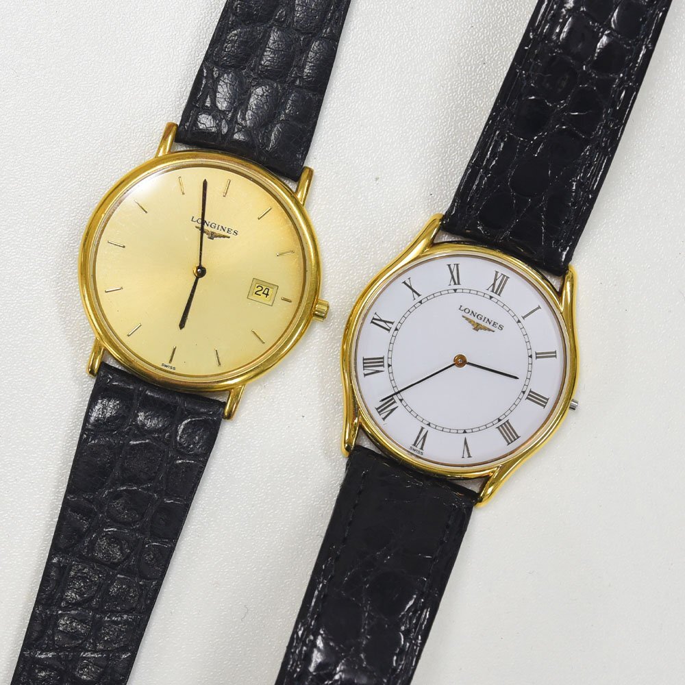 1円 不動品 腕時計 2本 ロンジン クォーツ メンズ まとめて 同梱不可