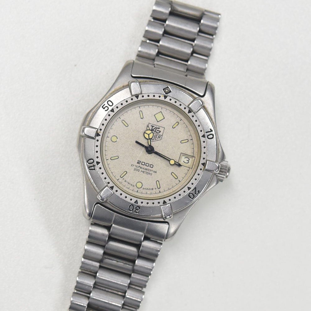 1円 可動品 腕時計 タグホイヤー TAG HEUER プロフェッショナル200 962.213 クォーツ ボーイズ グレー 同梱不可