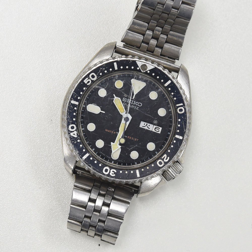 1円 可動品 腕時計 セイコー SEIKO ダイバー 150m 7548-7000 クォーツ メンズ SS 同梱不可