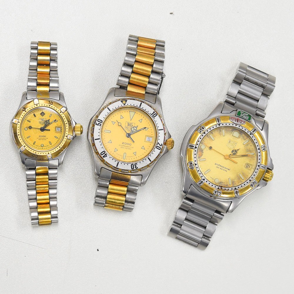 1円 可動品 腕時計 3本 タグホイヤー クォーツ メンズ レディース まとめて 同梱不可
