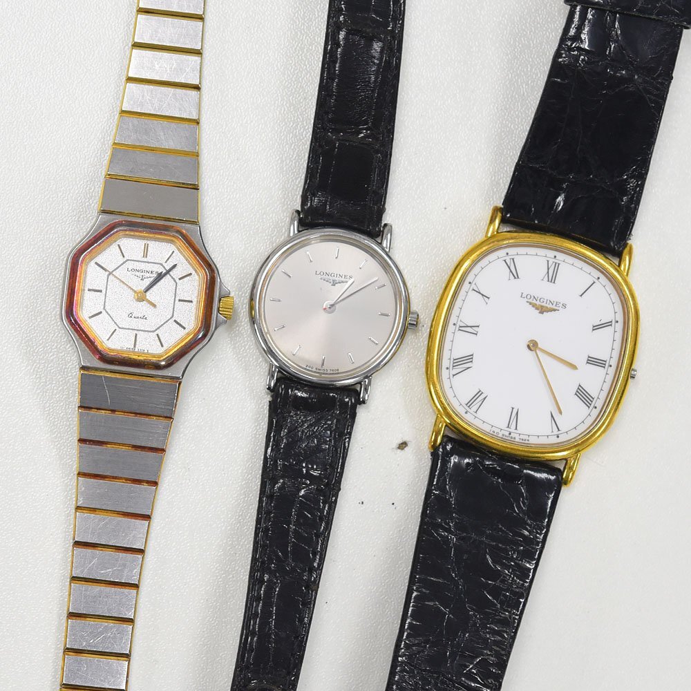1円 可動品 腕時計 3本 ロンジン クォーツ メンズ レディース まとめて 同梱不可
