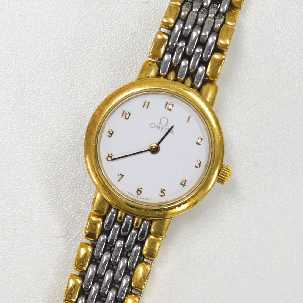 1円 可動品 腕時計 オメガ OMEGA デビル デヴィル クォーツ レディース 同梱不可