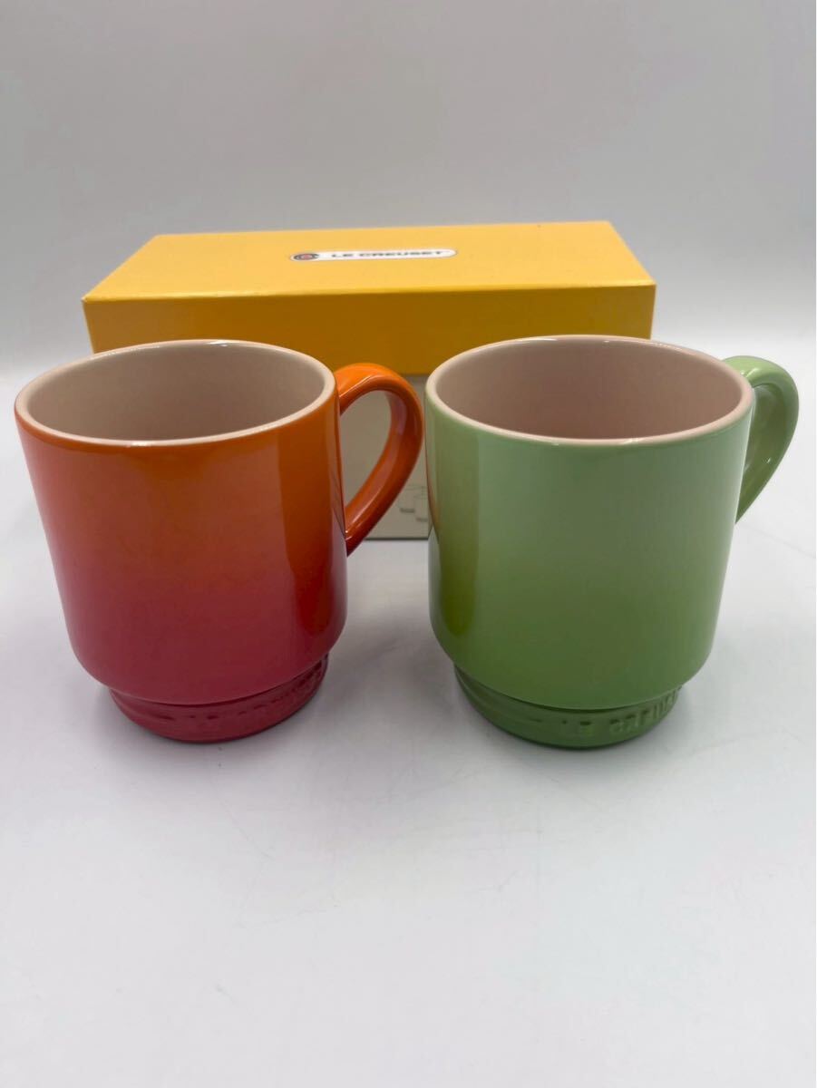 『4-11』ル・クルーゼマグカップ2個セット口径7高さ8,4 美品