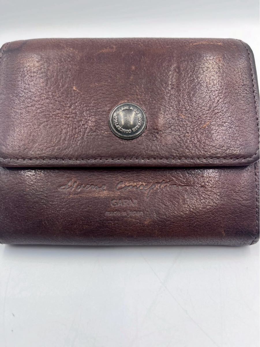 『4-26』ガルニ GARNI　財布 　レザー　メンズ　ブラウン 