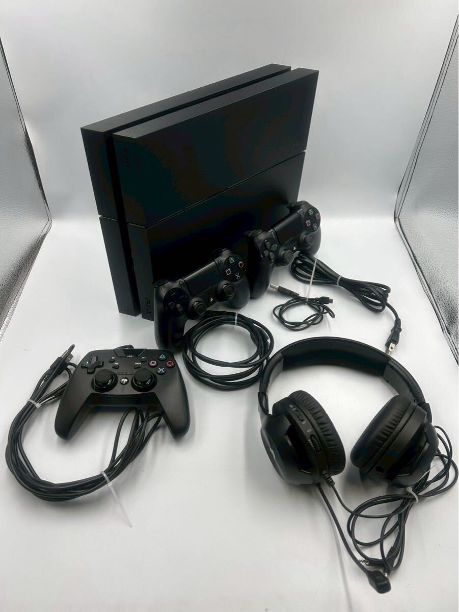 3-138PlayStation 4本体コントローラー2社外コントローラ1個HORIヘッドホン　動作確認済