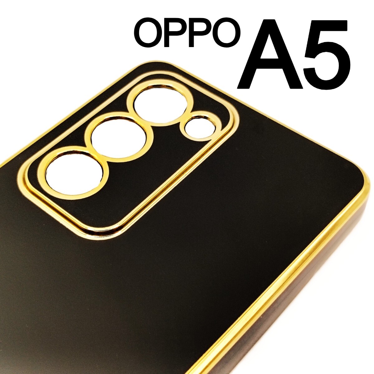 OPPO A5 スマホケース パステルカラー　ブラック(ゆうパケ)