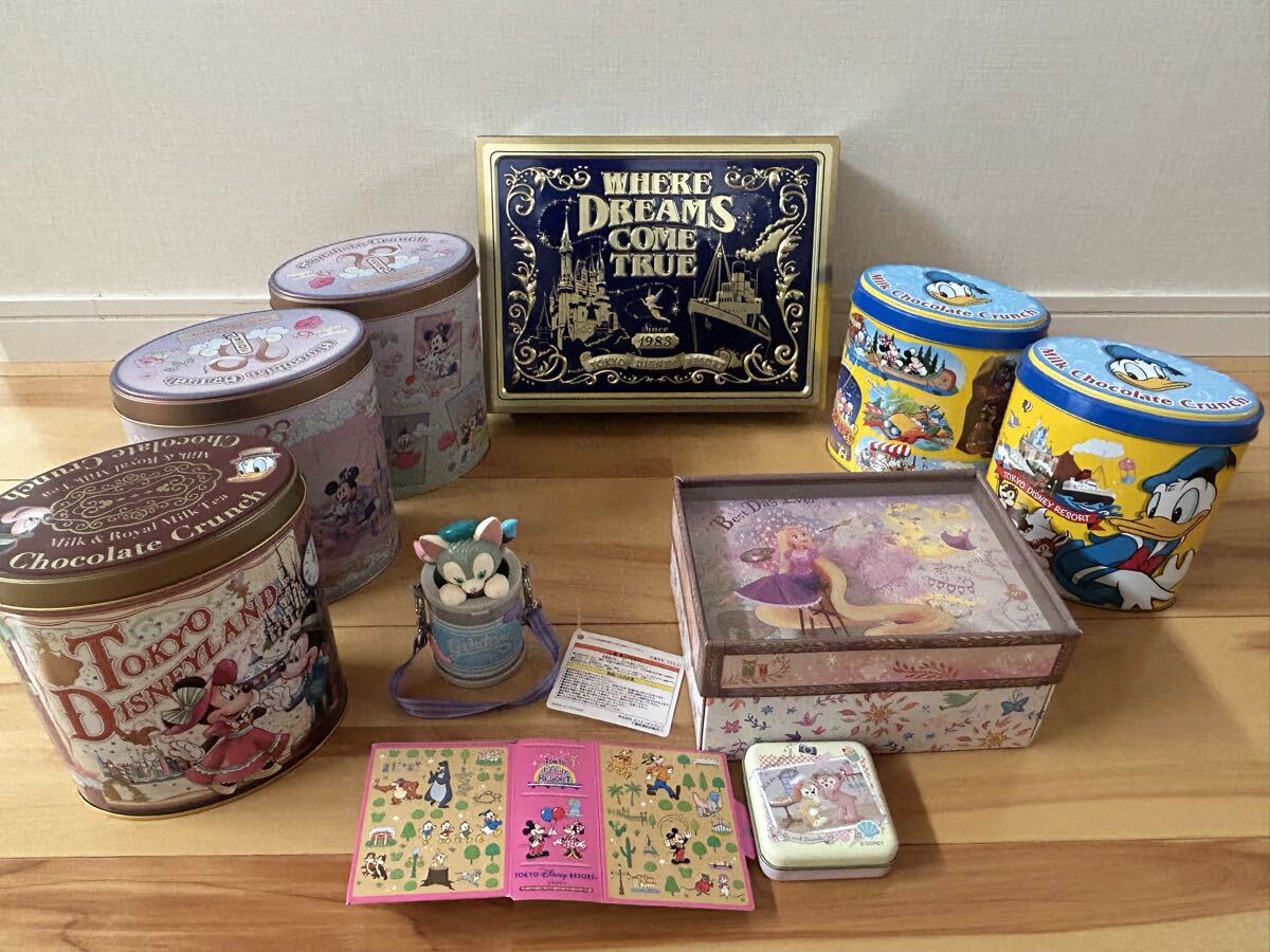 ディズニー 缶 セット ドナルド クランチ缶 小物入れ キャンディ缶 ダッフィー シェリーメイ ジェラトーニ 限定 空き缶 収納 インテリア