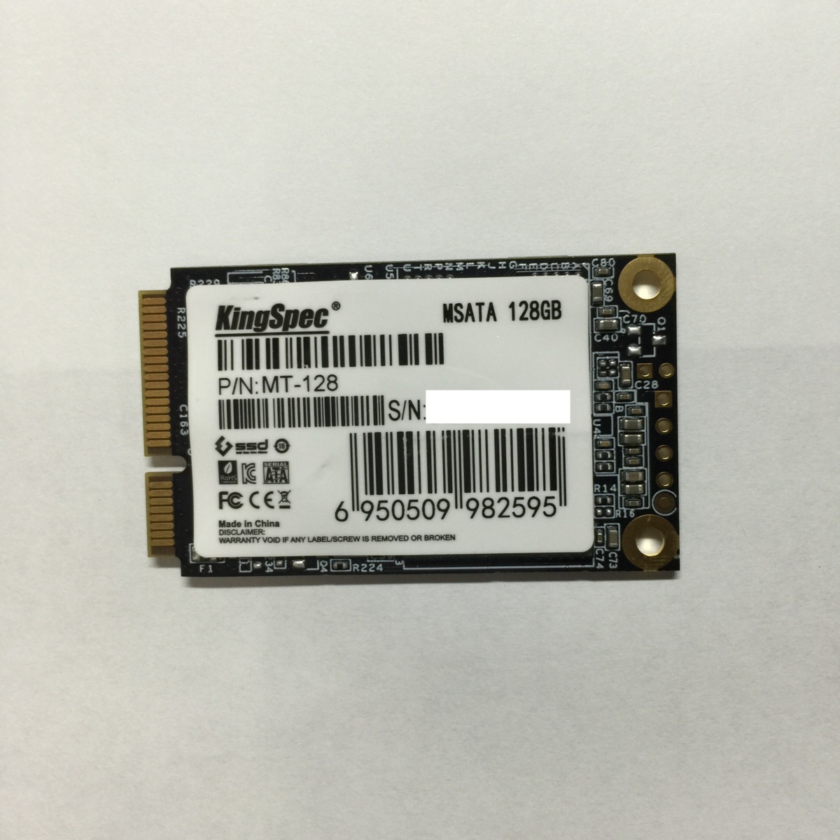 新品 KingSpec mSATA SSD 128GB MT-128 動作保証 元箱なし CF-AX3 CF-AX2 適用可