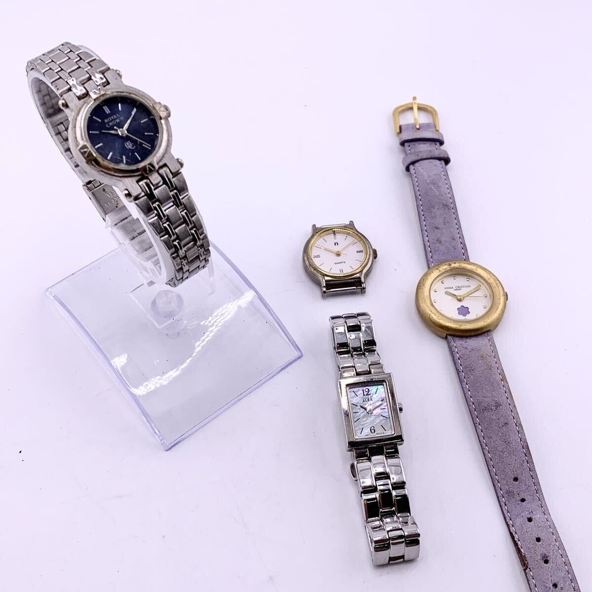 腕時計 ALBA アルバ 1N01-0DJ0 , ROYAL CROWN 03-277L ,NOEVIR 2035-D423 , ANNA CRISTINA クォーツ?【S71034-SJ899-3】