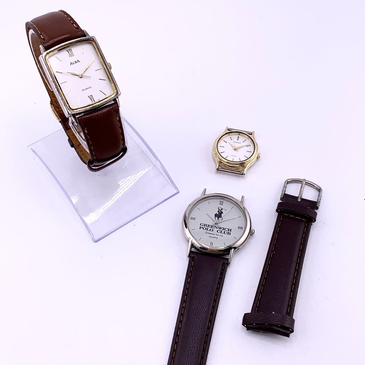 腕時計 3点 ALBA アルバ Y101-5470 GREENWICH POLO CLUB ポロクラブ ベルト欠損 HORNET HN-011 本体のみ 【S71037-SJ905】