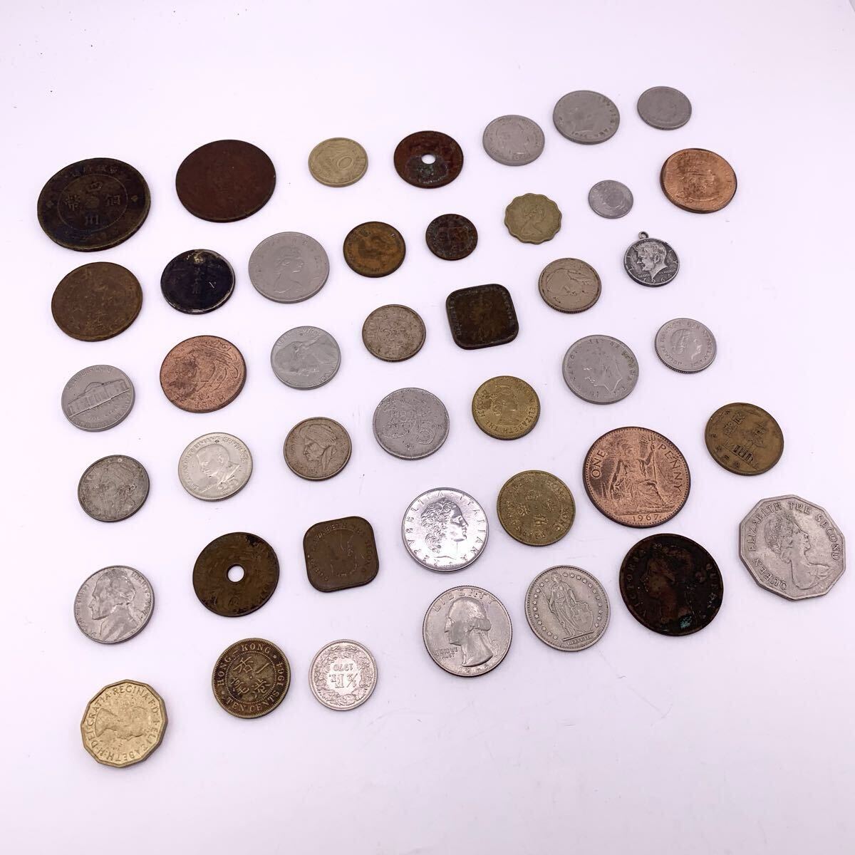 海外 コイン まとめ 大清銅幣 四川銅幣 イギリス 1ペニー 香港 5ドル アメリカ 5セント フィリピン 10センタボ等【S71043-SJ892-2】