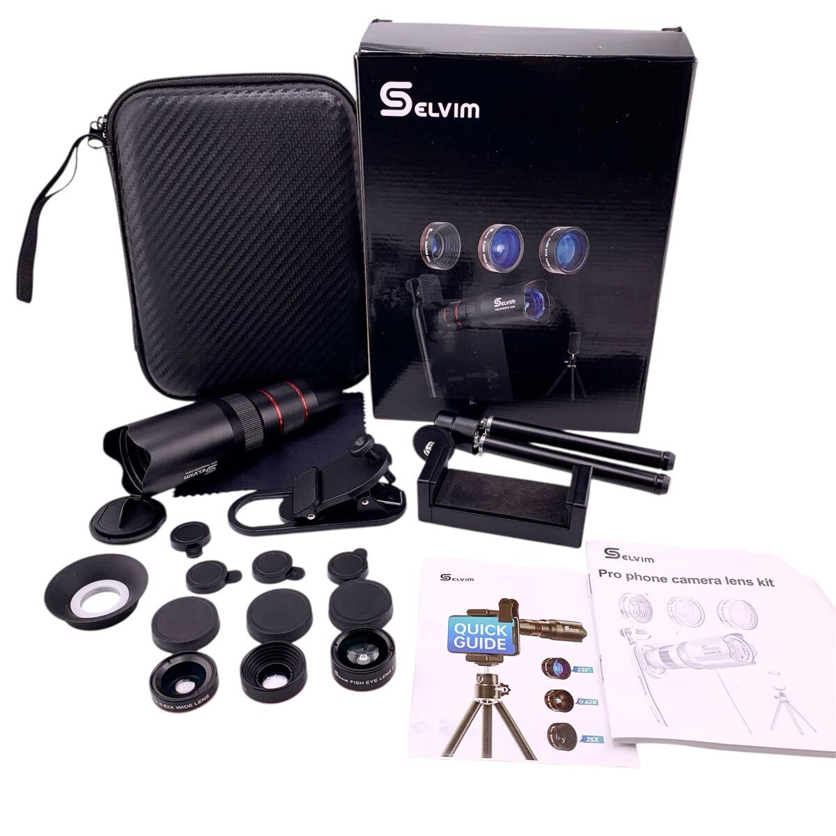Selvim スマホ用カメラレンズ 望遠レンズ 魚眼 三脚 レンズ【S71051-お62-5】