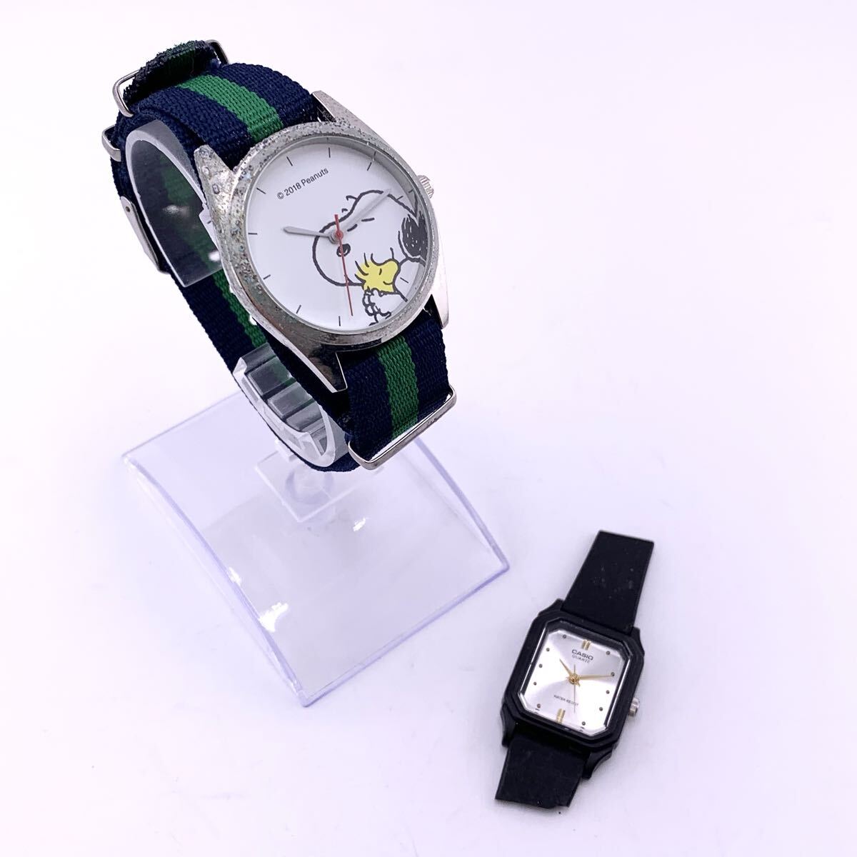 腕時計 2点 スヌーピー ラウンド CASIO LQ-142 本体のみ スクエア 【S71072-SJ836】