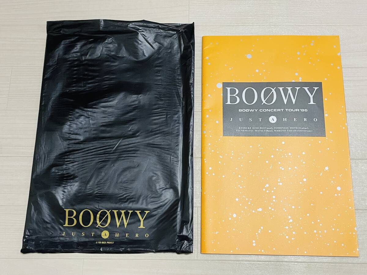 BOOWY 当時もの D⑫ ツアーパンフ TOUR '86 JUST A HERO ツアービニール袋付 美品 グッズ 氷室京介 布袋寅泰