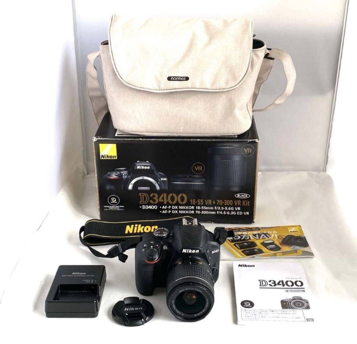 Nikon ニコン D3400 デジタル一眼レフカメラ AF-P DX NIKKOR 18-55mm F3.5-5.6G VR レンズキット 簡易動作確認済 C160-4