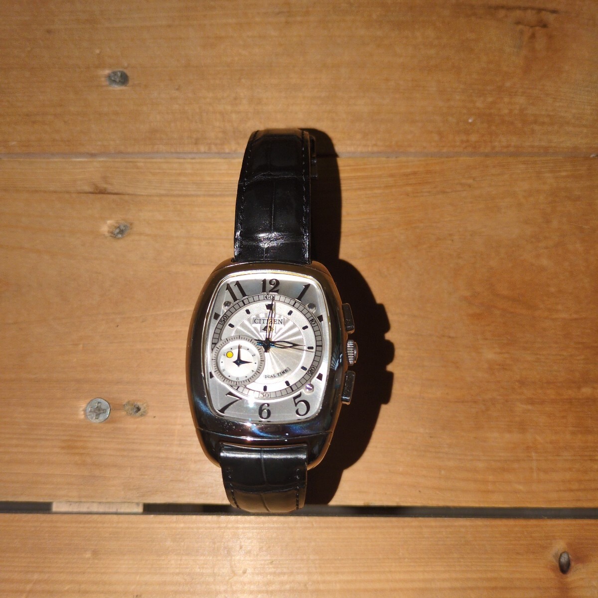 シチズン カンパノラ 206 デュアルタイム No.145 デュラテクト 7764-T004466 稼働品 CITIZEN CAMPANOLA トノー型 本体のみ