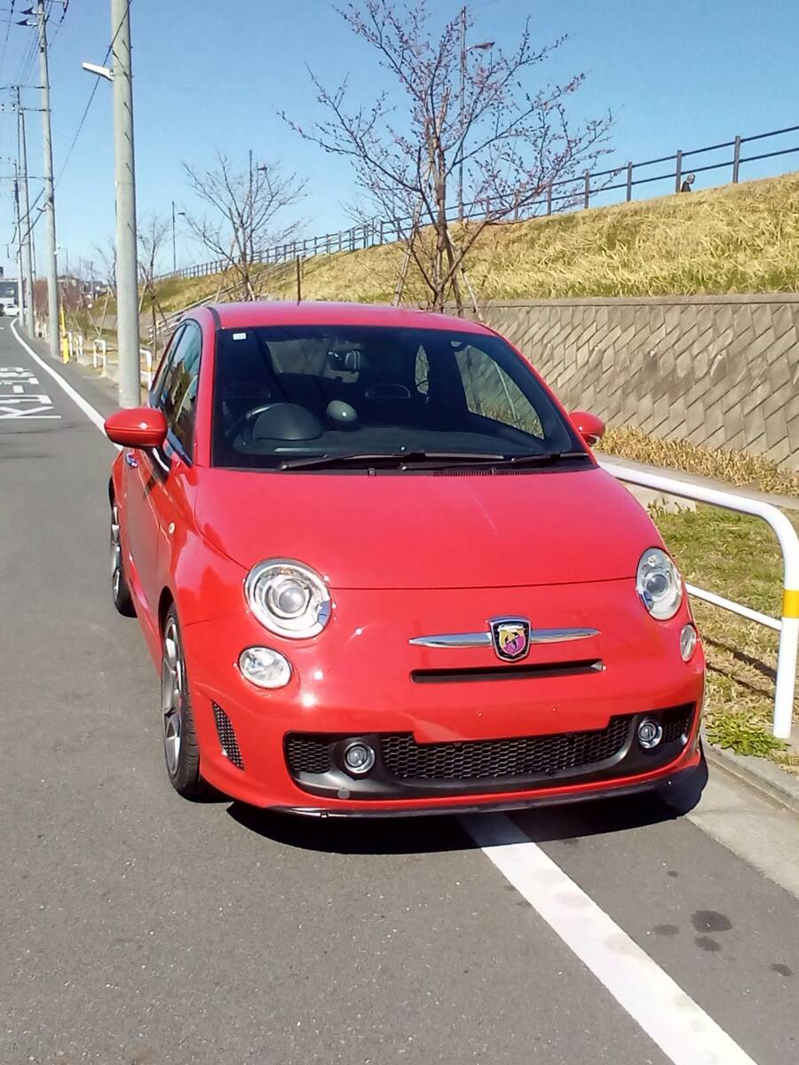 リ券込み★即決！ アバルト500 赤 ナビ ETC ドラレコ ICターボ パドルシフト 17インチアルミ Abarth 500 Fiat フィアット 現車確認！