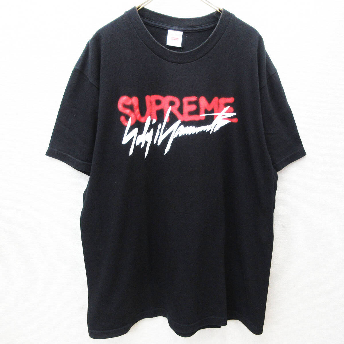kkm5798 Tシャツ SUPREME × Yohji Yamamoto ロゴT 半袖 ブラック サイズ L ヨウジヤマモト シュプリーム コラボ