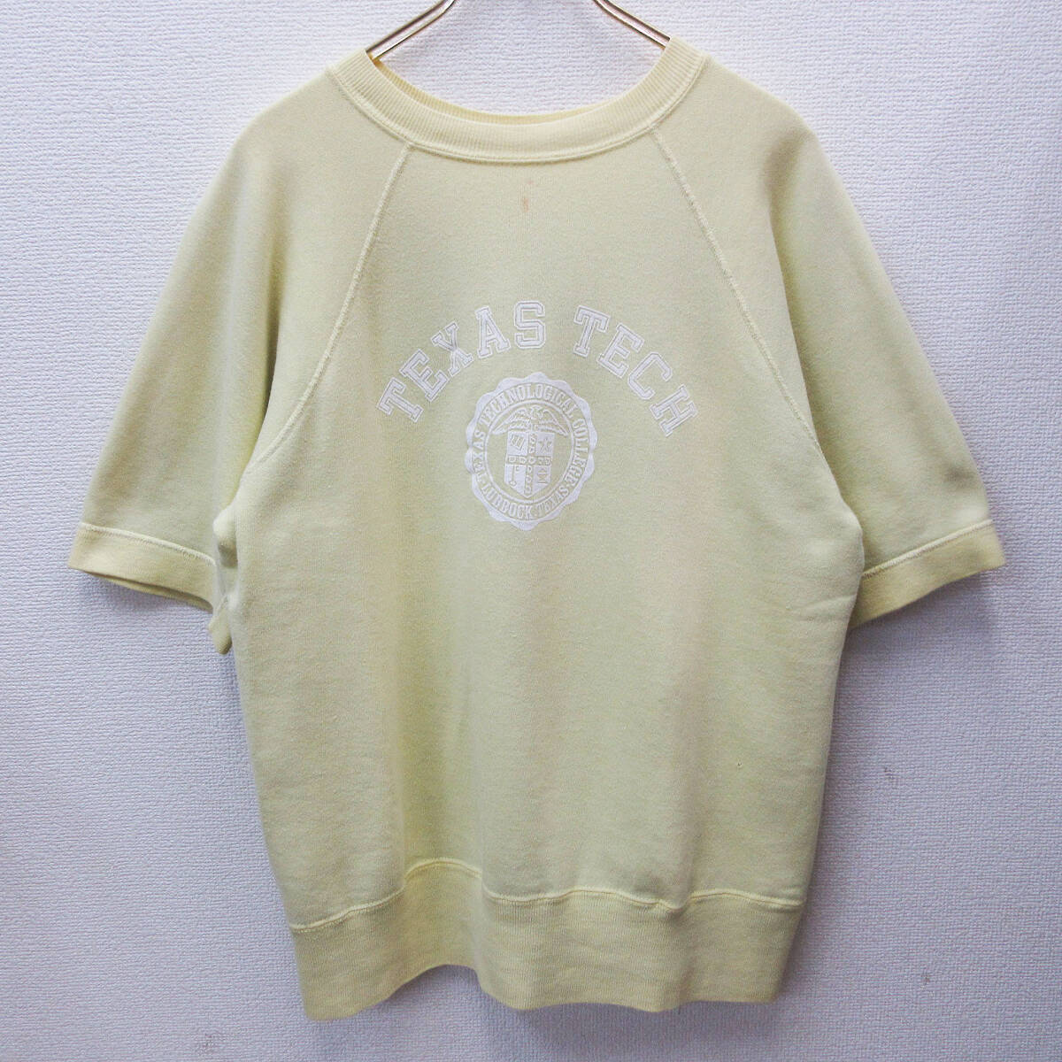 kkm5815 半袖スウェット 60s artex S/S SWEAT フロッキー サイズL vintage ビンテージ カレッジ フェード 雰囲気 60年代