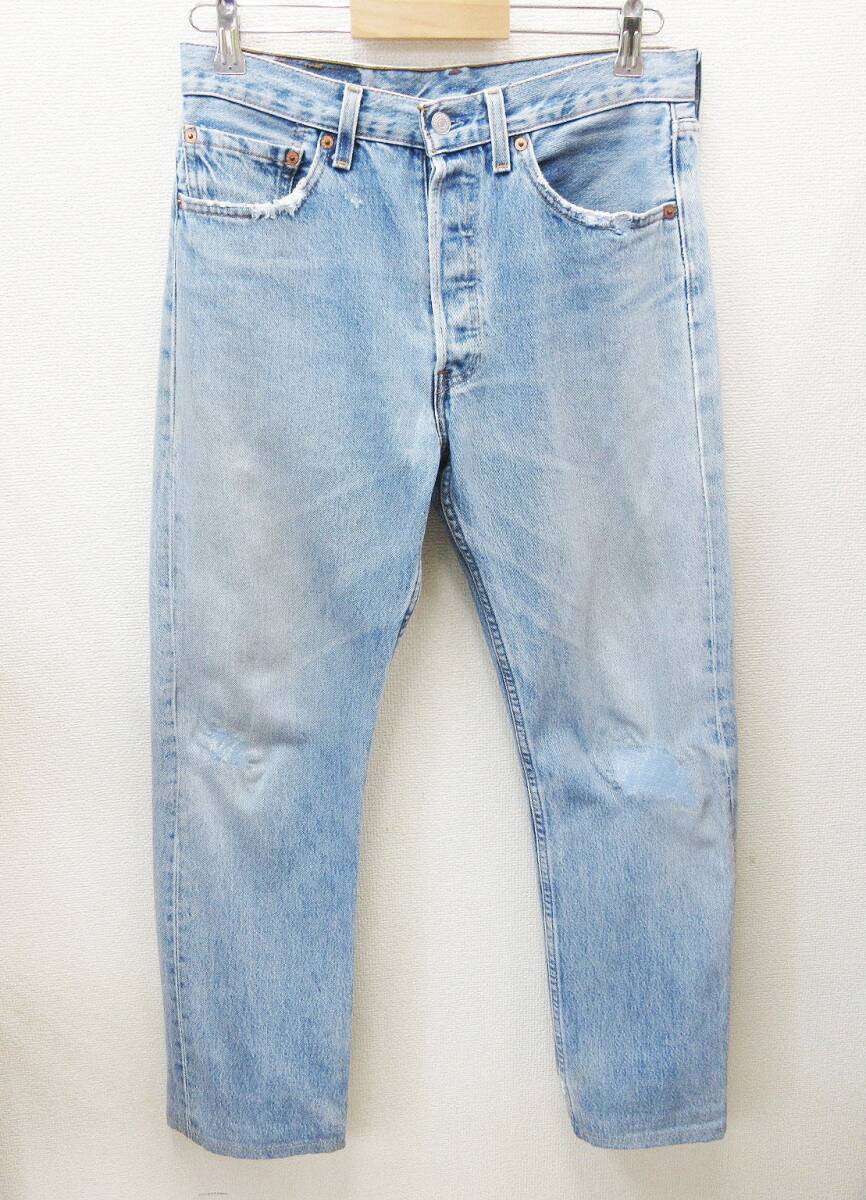 kkm5788 デニムパンツ Levi's/リーバイス 501 USA製 インディゴ 90s 97年1月製造 MADE IN USA ジーンズ W31