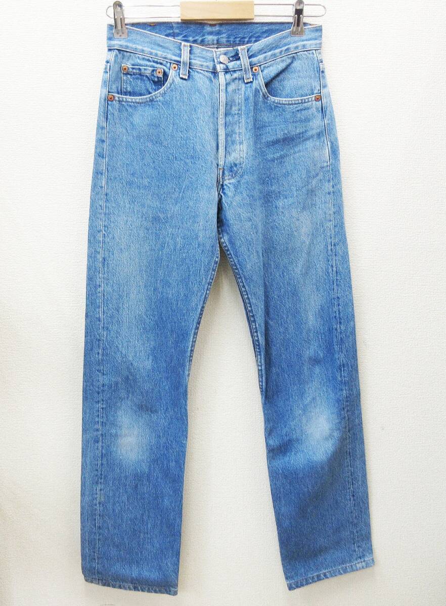 kkm5785 デニムパンツ Levi's/リーバイス 501 USA製 インディゴ 90s 91年1月製造 MADE IN USA ジーンズ W28
