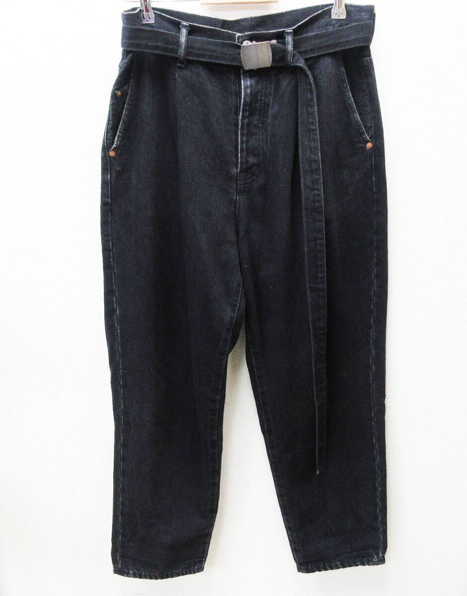 kkm5827 doublet/ダブレット SILK DENIM WIDE TROUSER サイズM 17SS07PT50 シルク混 ワイドデニムパンツ トラウザー ブラックデニム
