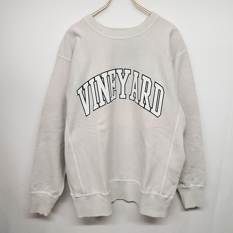 kkm5778 スウェット BARNS OUTFITTERS/バーンズアウトフィッターズ カレッジプリント リバース型 裏毛クルーネック スウェット サイズM