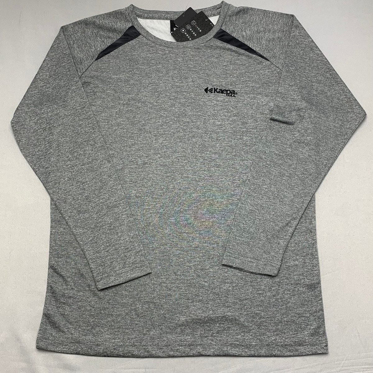【送料無料】【新品】Kaepa メンズ長袖Tシャツ(吸水速乾 UVカット 再帰反射）　　5L　　モクグレー★811201