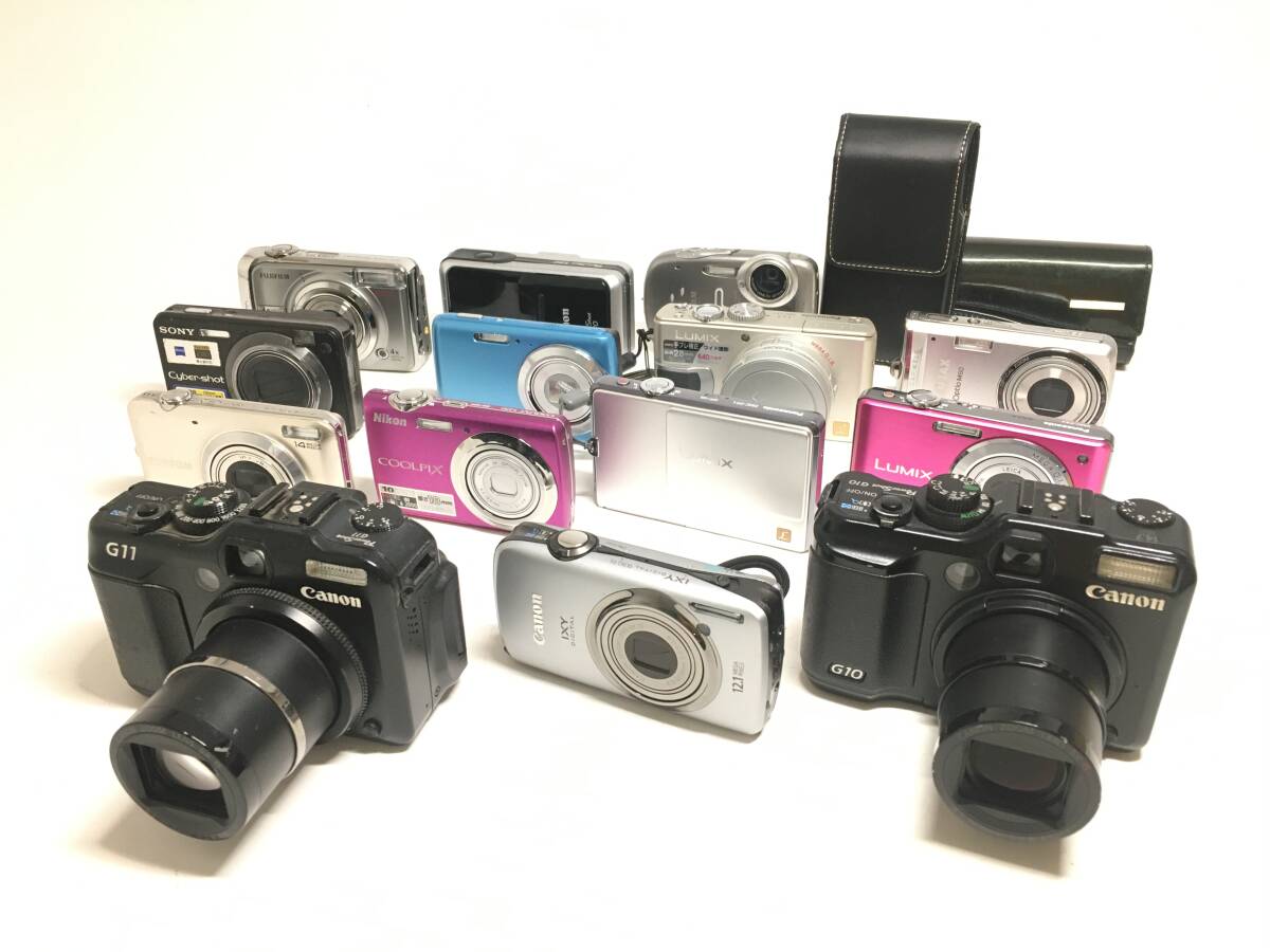☆ コンパクトデジタルカメラ まとめ 4 ☆ Canon IXY DIGITAL 930 IS + PowerShot G10 + G11 他 11台 キャノン パナソニック ニコン