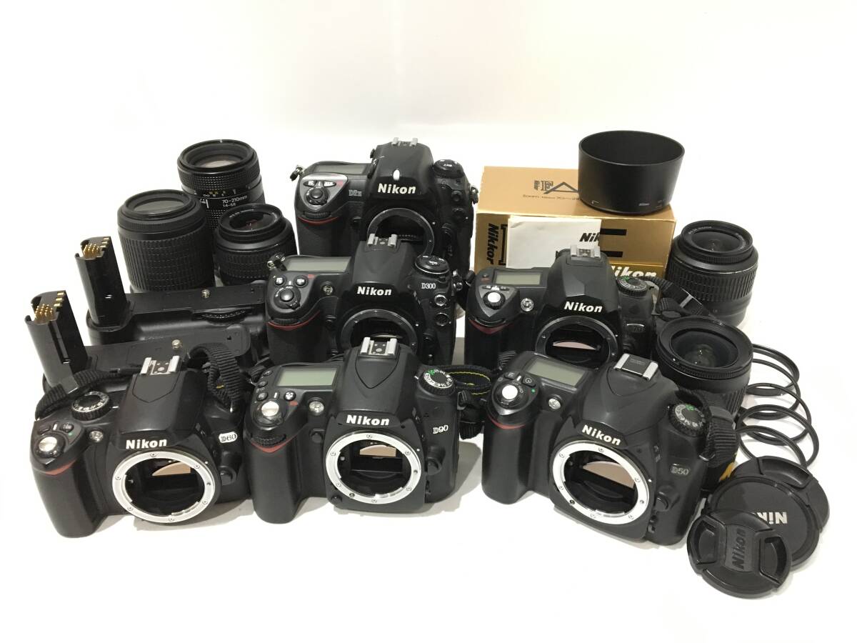☆ Nikon デジタル一眼カメラ まとめ ☆ D2H + D300 + D90 + D70 + D60 + D50 + AF 70-210mm 1:4-5.6 他 レンズ4本 ニコン