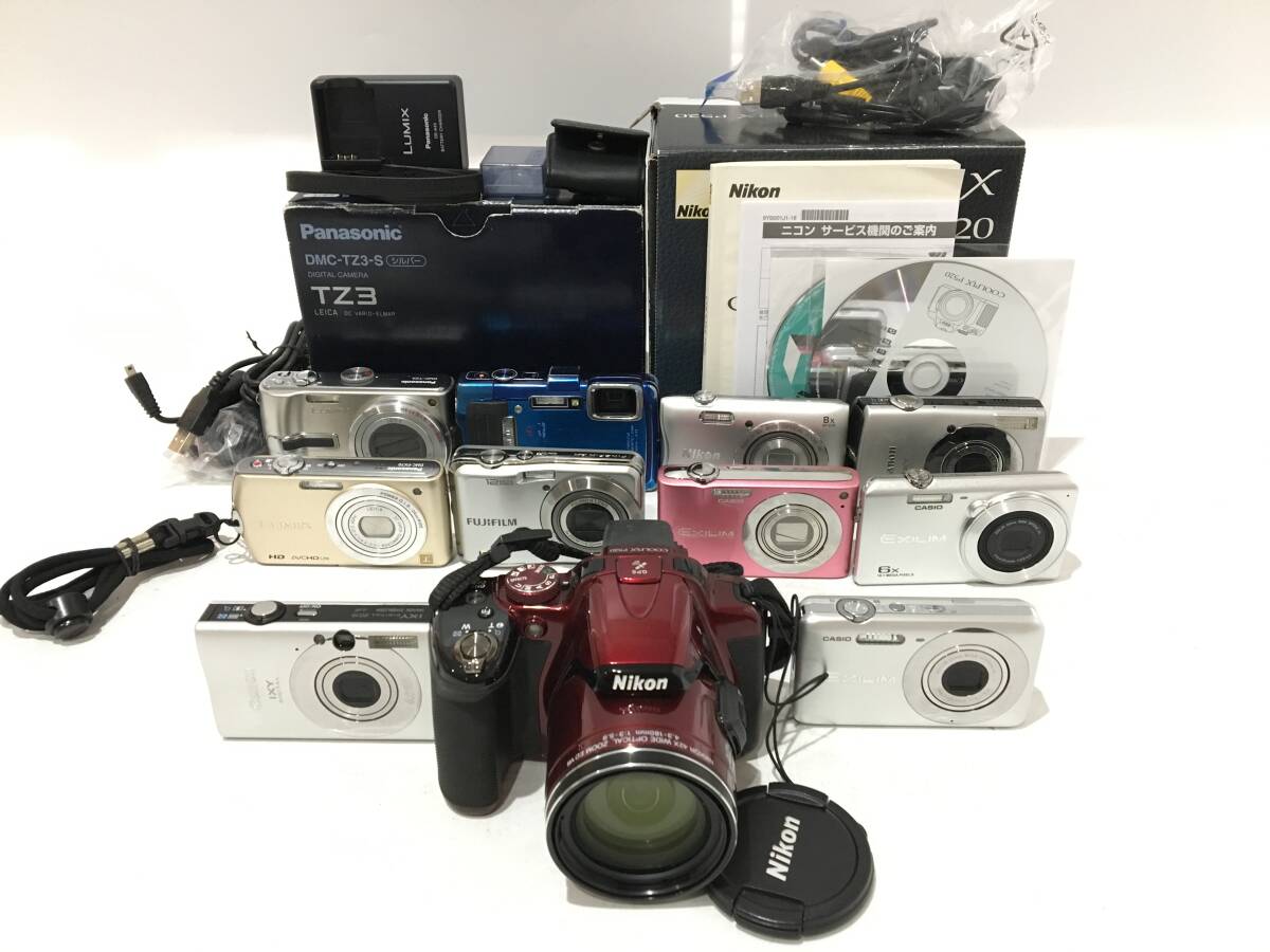 ☆ 通電確認済 コンパクトデジタルカメラ まとめ ☆ Canon IXY 20 IS + CASIO EX-Z800 + Nikon P520 他 8台 キャノン カシオ ニコン