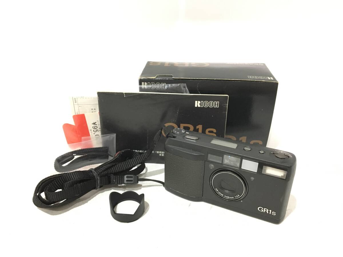 ★ RICOH GR1s ブラック ★ コンパクトフィルムカメラ 使用説明書 箱入り ストラップ リコー