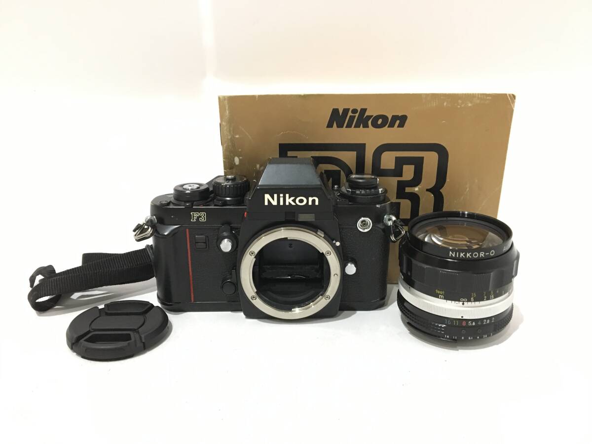★ Nikon F3 + NIKKOR-O Auto 1:2 f=35mm ★ フィルム一眼カメラ レンズセット ストラップ ニコン