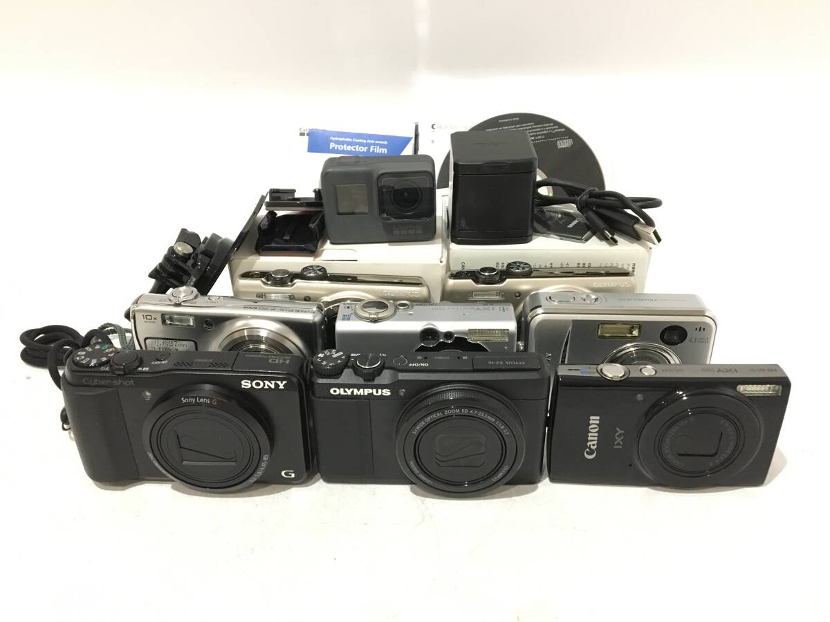 ☆ 通電確認済 コンパクトデジタルカメラ まとめ 2 ☆ SONY DSC-HX30V + Canon IXY 190 + OLYMPUS XZ10 他 6台 ソニー キャノン