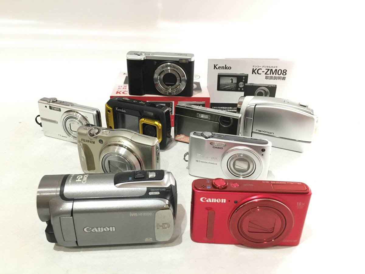 ☆ デジタルカメラ まとめ 2 ☆ Canon SX610 HS + iVIS HF R100 + Kenko KC-ZM08 + FUJIFILM F800EXR 他 5台 キャノン ケンコー