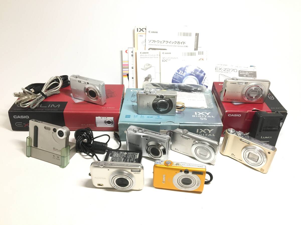 ☆ 通電確認済 コンパクトデジタルカメラ まとめ 3 ☆ Canon IXY 55 + 110 IS + CASIO EX-Z270 + FUJIFILM JX280 他 5台 キャノン カシオ